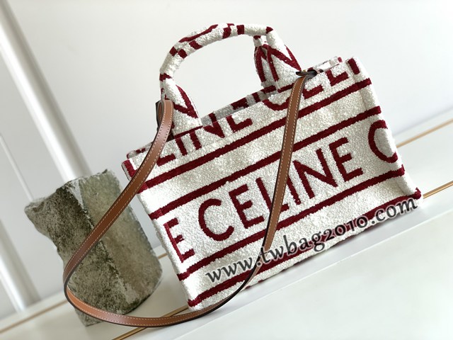 Celine專櫃2023秋季新款手提托特包 賽琳CABAS THAIS小號CELINE通體印花織物手袋 sldj2331